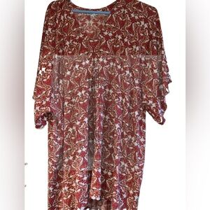 Nieves Lavi 100% Silk Mini Dress Tunic Printed Dress Size S